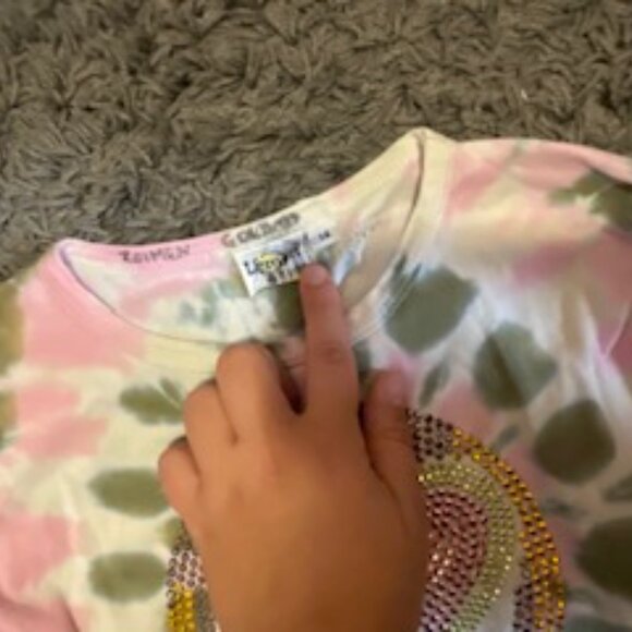 Girls Tye Dye 3/4 Lemon Shirt - Picture 4 of 5